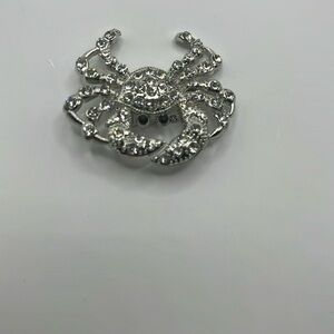 Elegant Silver Crab Brooch